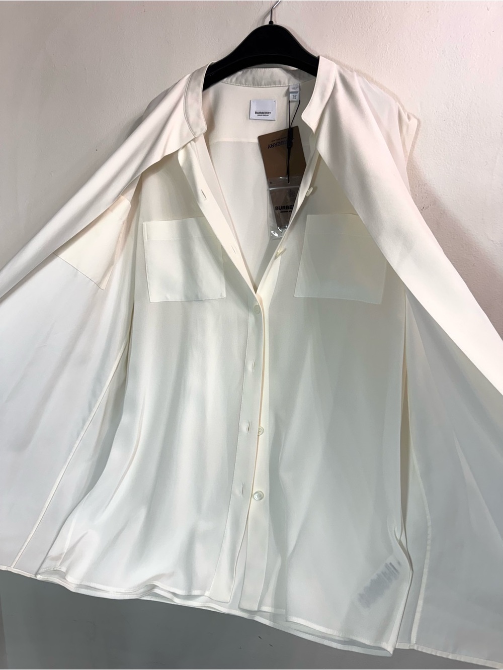 Burberry 100% silk Cream Shirt